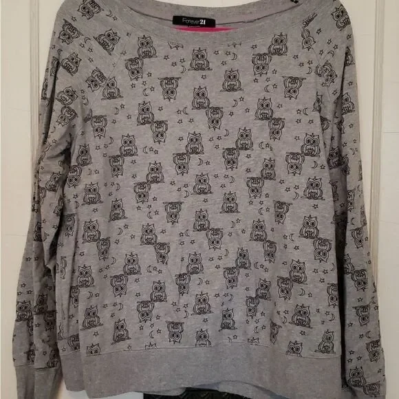 🦉3/$30 Forever 21 Owl Sweater NWOT - Picture 1 of 6